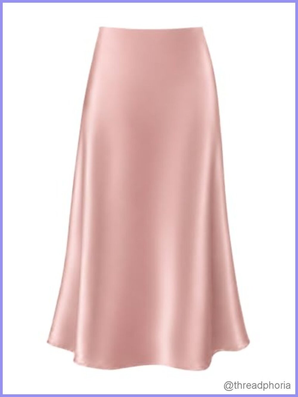 Satin Midi Skirt High Waisted A Line Silk Long Skirts
